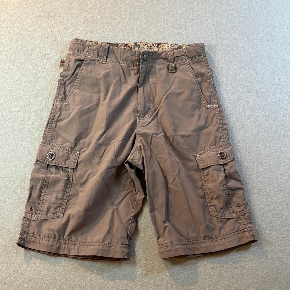 REI Cargo Shorts Boys L 12/14 Brown Nylon UPF 30+ Hiking Gorpcore